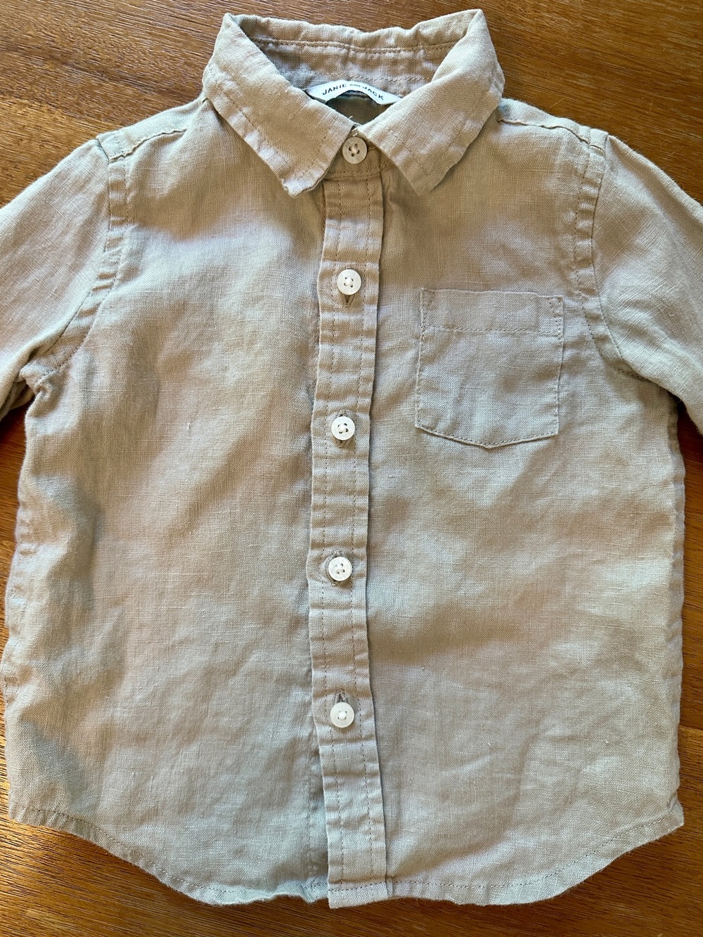 Janie and Jack Tan Linen Shirt 18-24 months